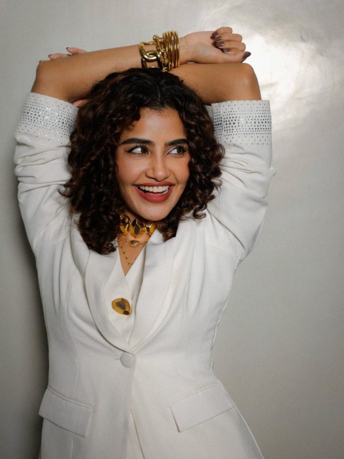 Anupama Parameswaran White Power Suit Look 1