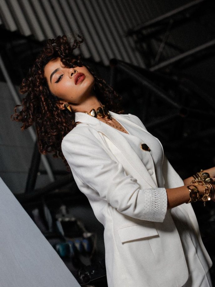 Anupama Parameswaran White Power Suit Look 1