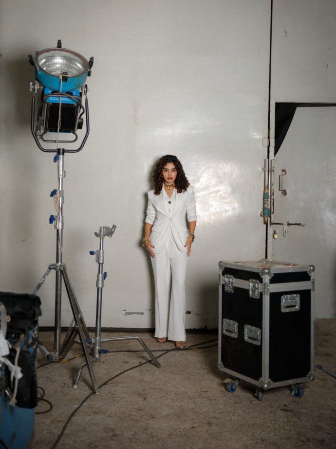 Anupama Parameswaran White Power Suit Look 1