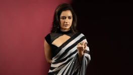 Ashika Ranganath’s Black-and-White Saree Look at Sardar 2 Pre-Release Event, Hyderabad