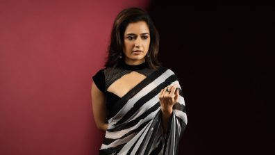 Ashika Ranganath’s Black-and-White Saree Look at Sardar 2 Pre-Release Event, Hyderabad
