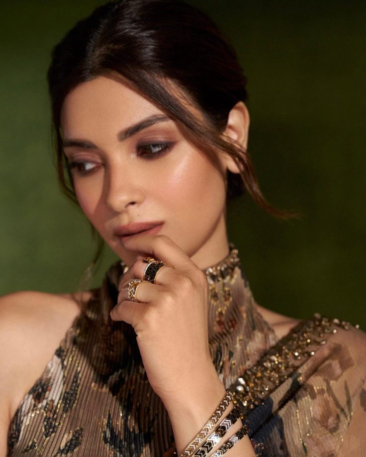 Diana Penty’s Floral Saree Look With Chic Halterneck Blouse Design 1