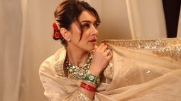 Hansika Motwani Ethnic Look Exudes Regal Charm In Ivory Anarkali Sharara