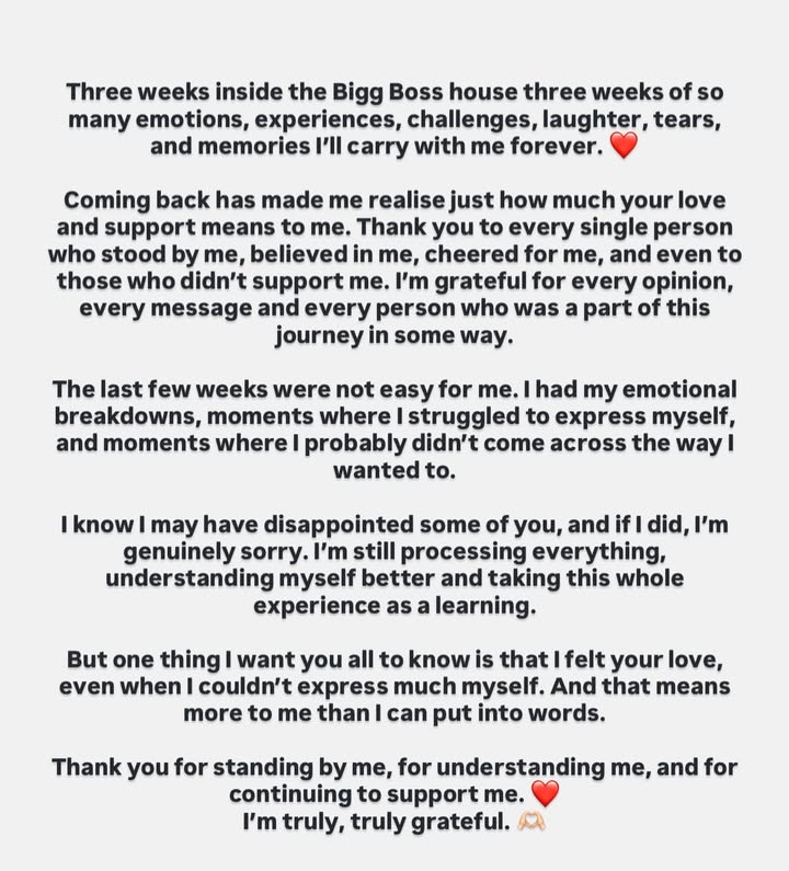 Isha Rikhi Shares First Post After Bigg Boss 20 Eviction, Says,