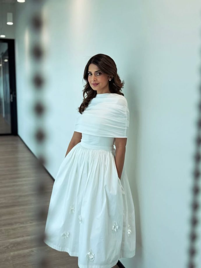 Jennifer Winget Serves Minimalist Glam In A Dreamy White Midi Dress & Dramatic Bow 1