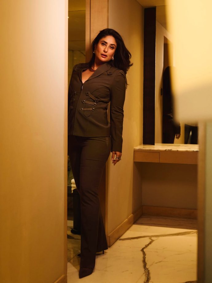Kareena Kapoor Khan Brings Boss-Lady Glam In A Vintage Olive Versace Pantsuit 1