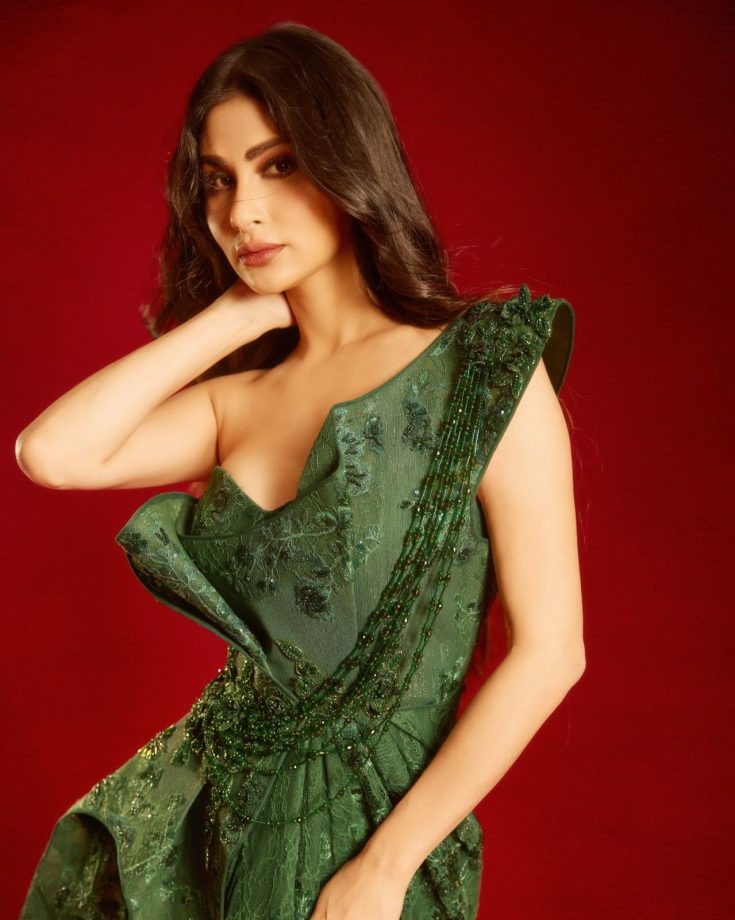 Mouni Roy Goes All-Out Glam In Emerald Green Gown 1