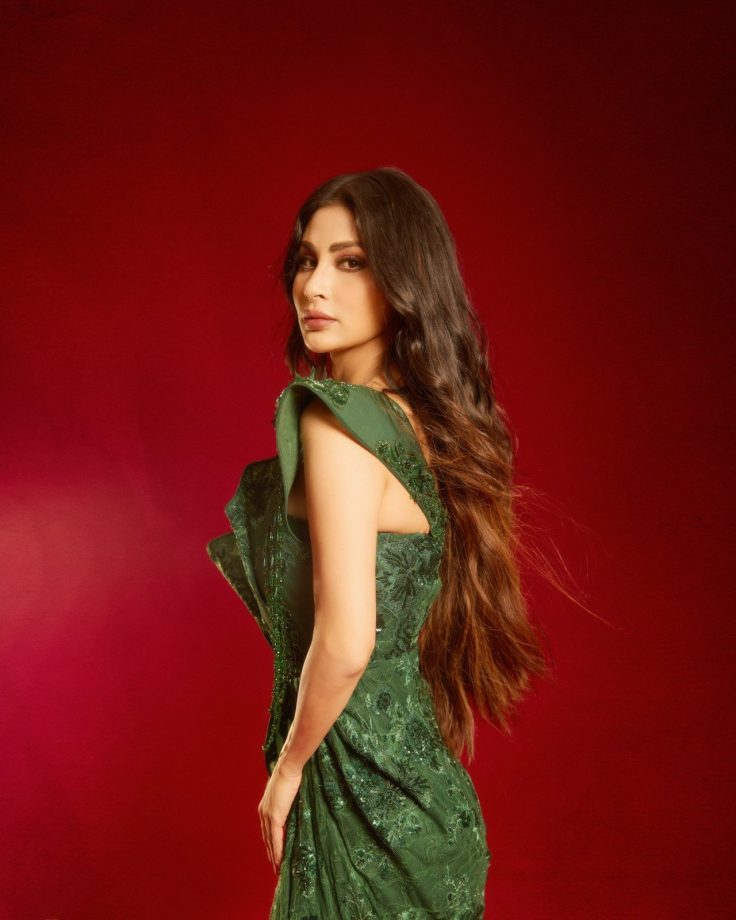 Mouni Roy Goes All-Out Glam In Emerald Green Gown 1