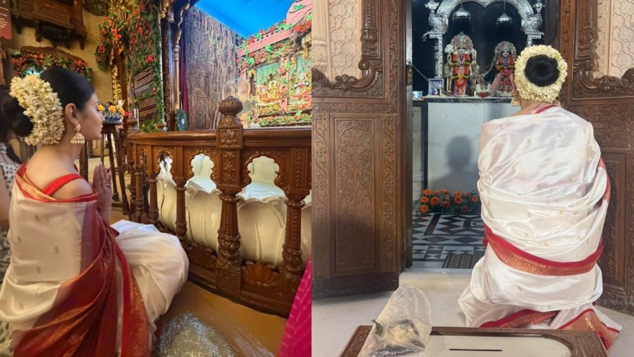 Mouni Roy Janmashtami Look Brings Elegant Ethnic Vibes At The Mandir 1
