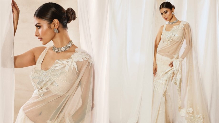 Mouni Roy White Saree Collection: 5 Looks Epitomizing Pure Grace And Timeless Elegance 1
