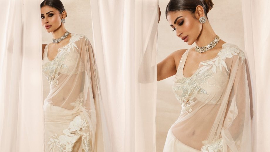 Mouni Roy White Saree Collection: 5 Looks Epitomizing Pure Grace And Timeless Elegance 1