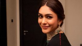 Mrunal Thakur Makes A Striking Statement In A Black Poppy Border Skirt Set