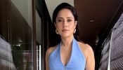 Nushrratt Bharuccha’s Powder Blue Pleated Peplum Look With Waist-Defining Silhouette