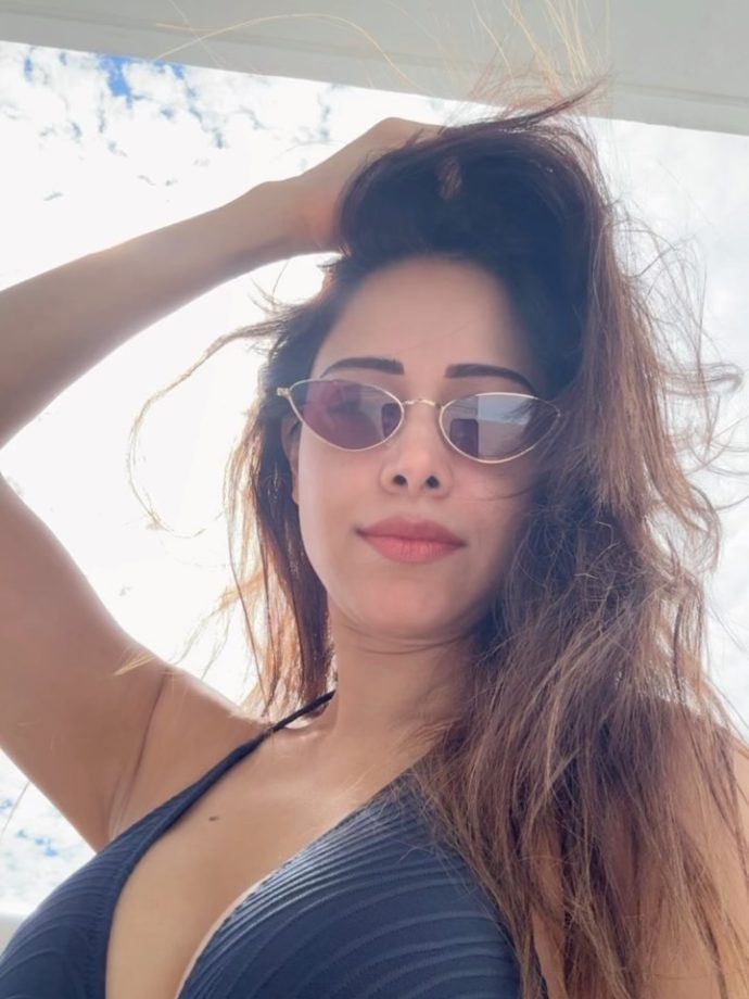Nushrratt Bharuccha’s Sheer White Pants and Blue Bralette Top Look Is Bold & Breezy 1