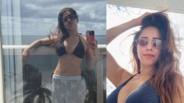 Nushrratt Bharuccha’s Sheer White Pants and Blue Bralette Top Look Is Bold & Breezy