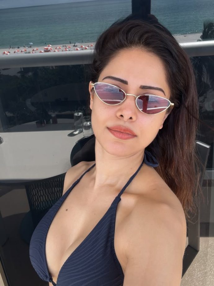 Nushrratt Bharuccha’s Sheer White Pants and Blue Bralette Top Look Is Bold & Breezy 1