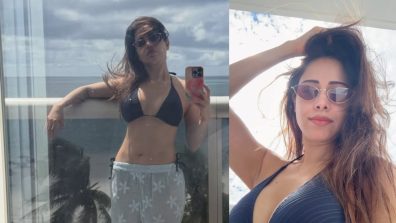 Nushrratt Bharuccha’s Sheer White Pants and Blue Bralette Top Look Is Bold & Breezy