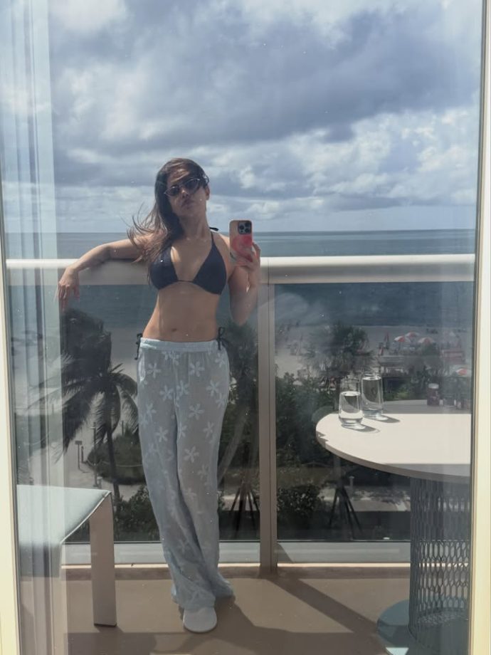 Nushrratt Bharuccha’s Sheer White Pants and Blue Bralette Top Look Is Bold & Breezy 1