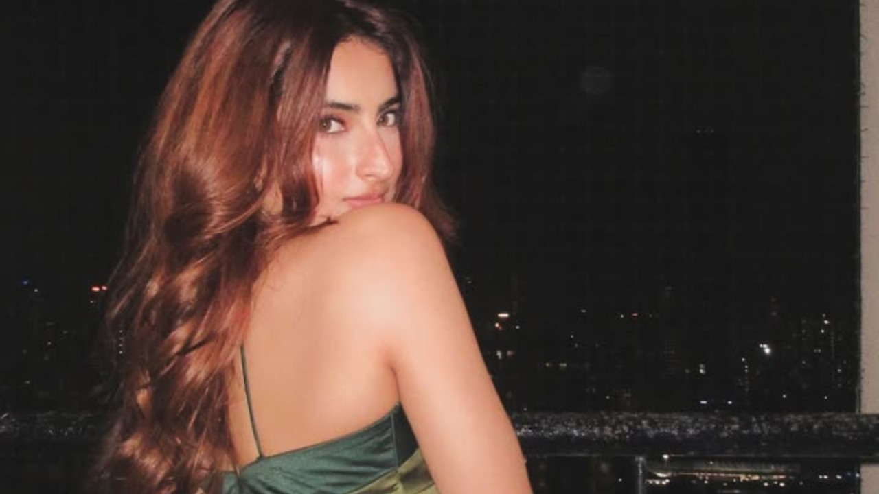 Palak Tiwari Looks Sensational In A Sultry Olive-Green Satin Halter Dress 1