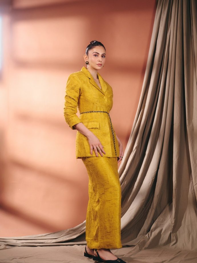 Rakul Preet Singh Stuns In Mustard Yellow Skirt Suit 1