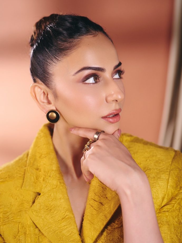 Rakul Preet Singh Stuns In Mustard Yellow Skirt Suit 1