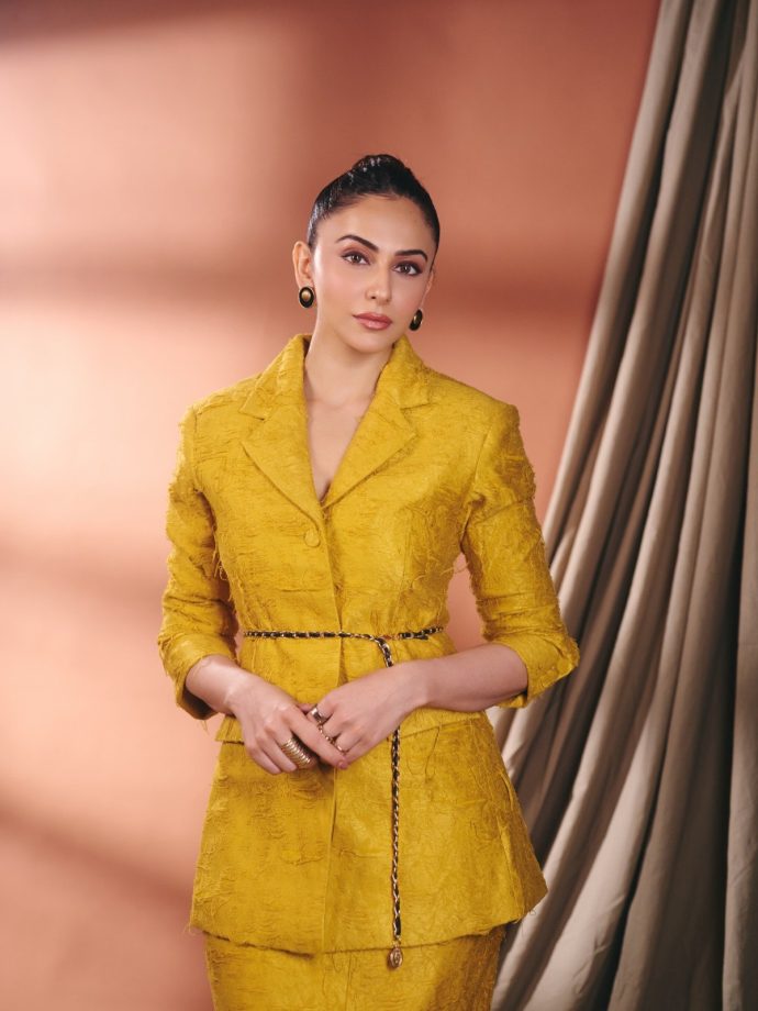 Rakul Preet Singh Stuns In Mustard Yellow Skirt Suit 1