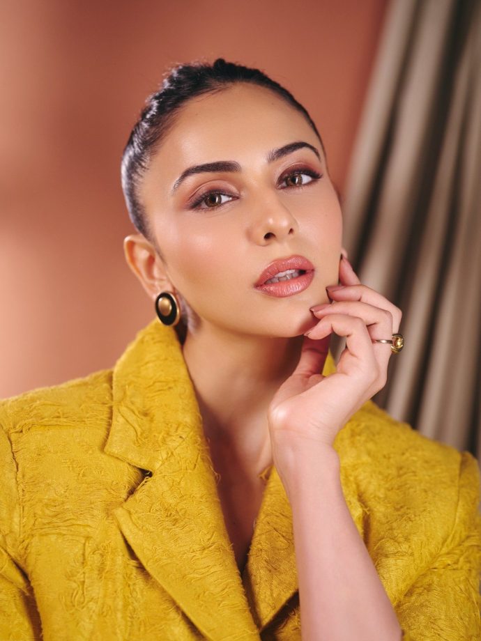 Rakul Preet Singh Stuns In Mustard Yellow Skirt Suit 1