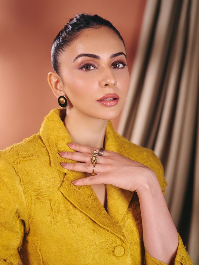 Rakul Preet Singh Stuns In Mustard Yellow Skirt Suit 1