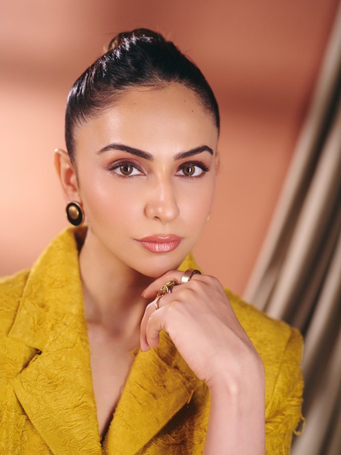 Rakul Preet Singh Stuns In Mustard Yellow Skirt Suit 1