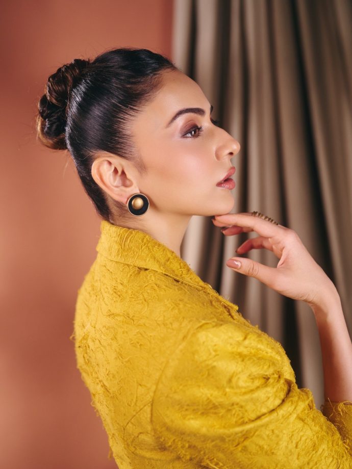 Rakul Preet Singh Stuns In Mustard Yellow Skirt Suit 1