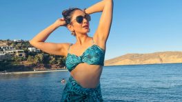 Rakul Preet Singh’s Bold Greece Look: Printed Blue Bikini & Sarong Set