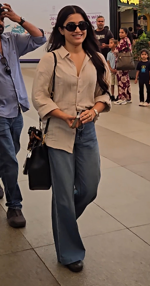 Rashmika Mandanna Nails Casual Airport Style 1