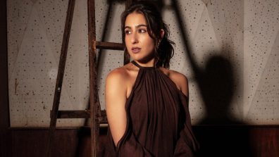 Sara Ali Khan Looks Chic in Brown Cold-Shoulder Mini Dress