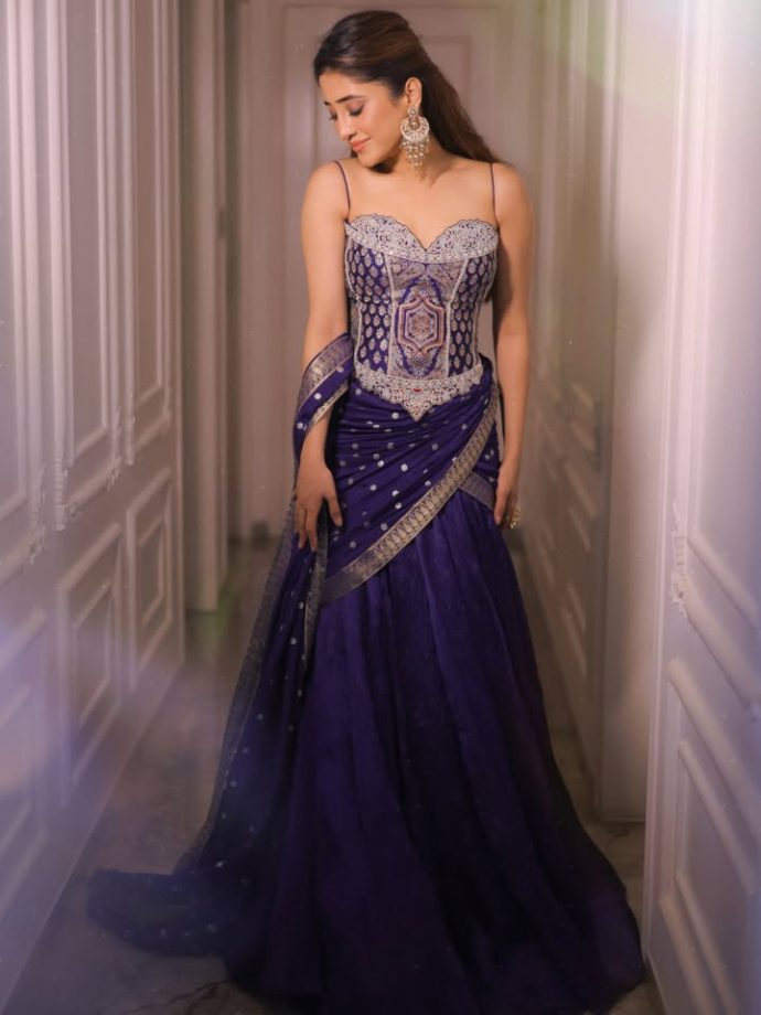 Shivangi Joshi’s Purple Lehenga Look Turns Heads; Elvish Yadav Reacts To Her Latest Pictures 1