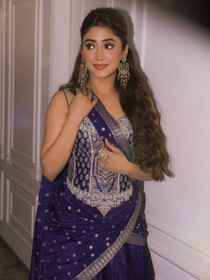 Shivangi Joshi’s Purple Lehenga Look Turns Heads; Elvish Yadav Reacts To Her Latest Pictures 1