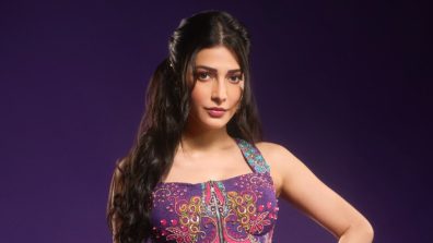 Shruti Haasan Stuns In Purple Label Moni K Corset; Skirt Set