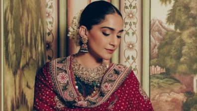 Sonam Kapoor Ganesh Puja Look: Hand-Blocked Anarkali, Bandhej Dupatta & Vintage Jewelry Steal The Spotlight