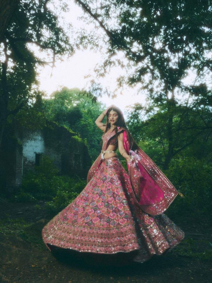 Sreeleela Paints The Town Pink In Dazzling Amaare By Sahib Bhatia Lehenga 1