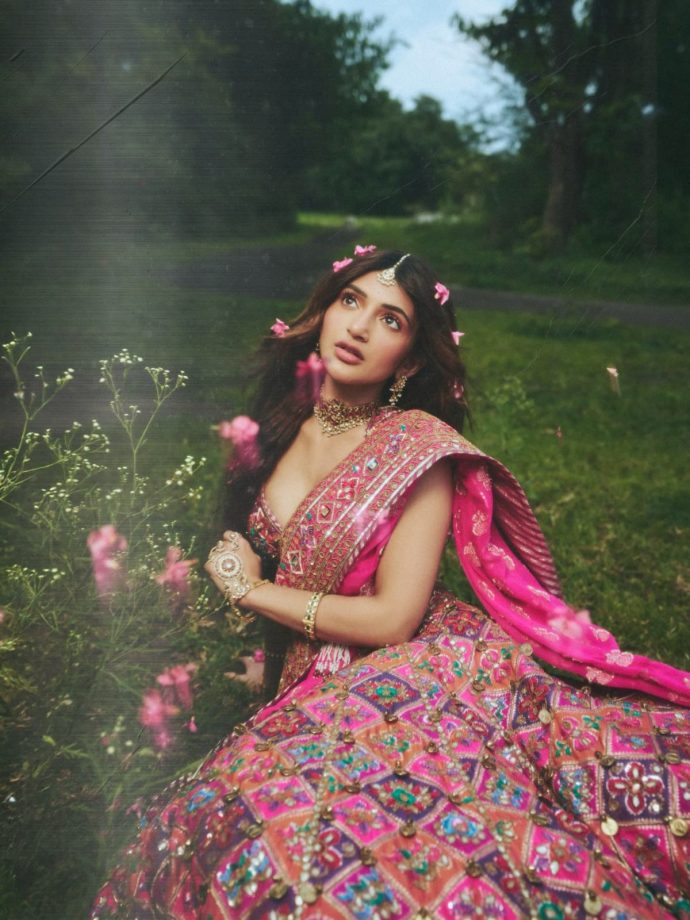 Sreeleela Paints The Town Pink In Dazzling Amaare By Sahib Bhatia Lehenga 1