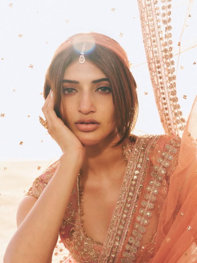 Sreeleela Serves Pastel Glam in a Peach & Blush Pink Ombré Lehenga 1