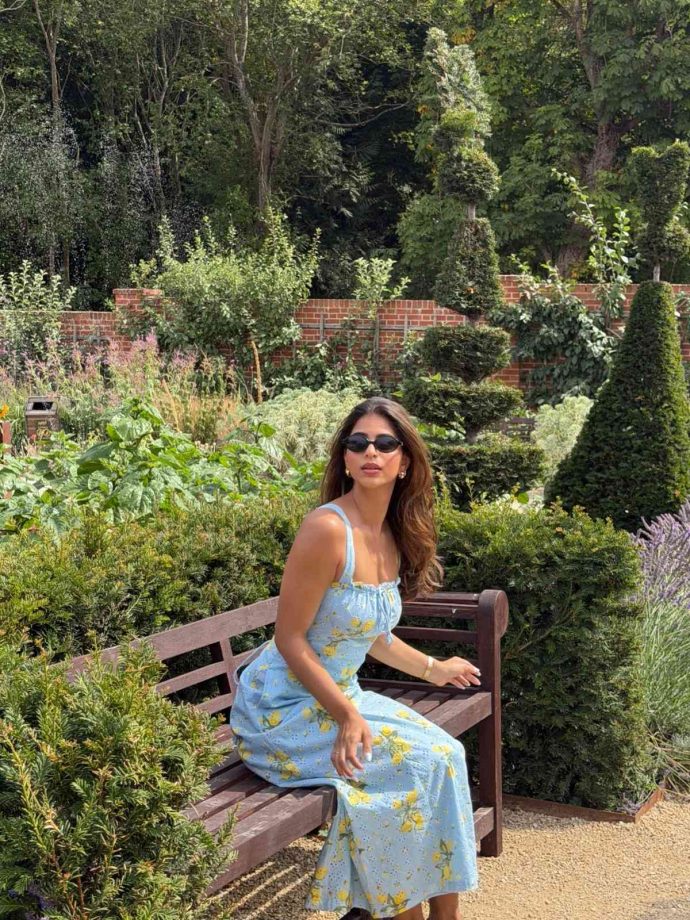 Suhana Khan Serves Dreamy Cottagecore Charm In Blue Bella Dress 1