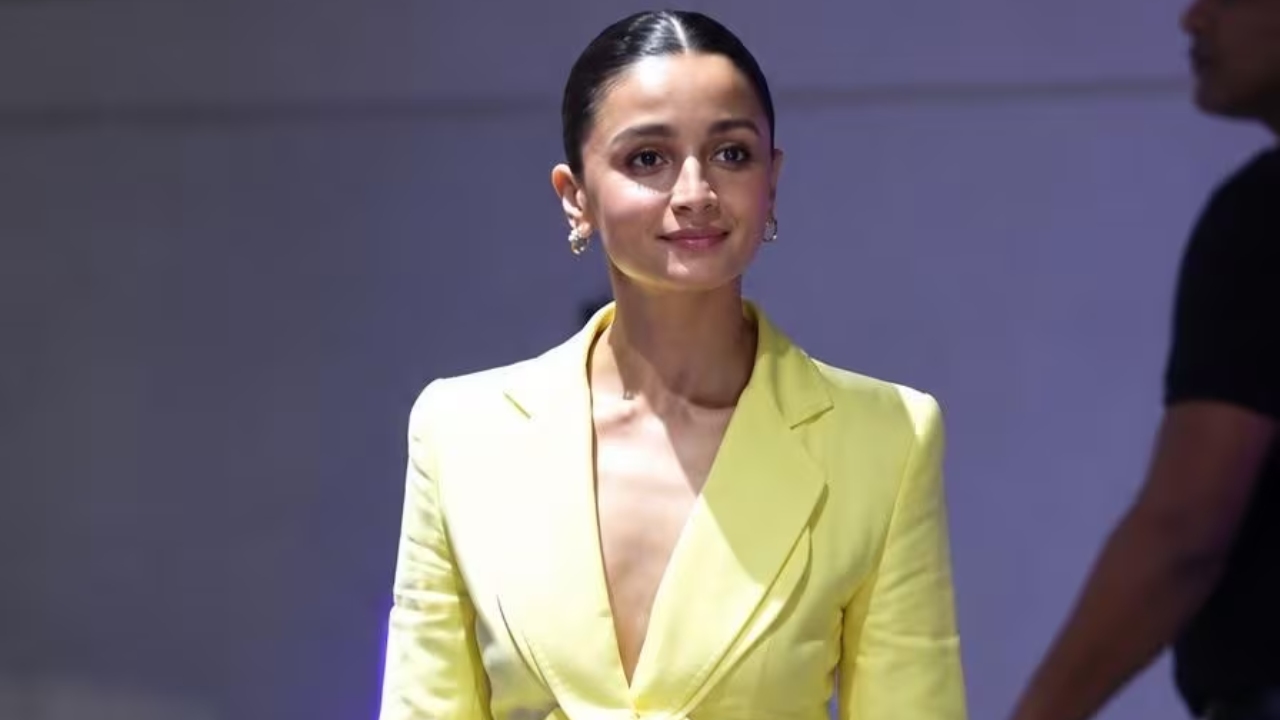 Alia Bhatt Brings Vintage Glamour To Life In A 1997 Alexander McQueen Yellow Suit