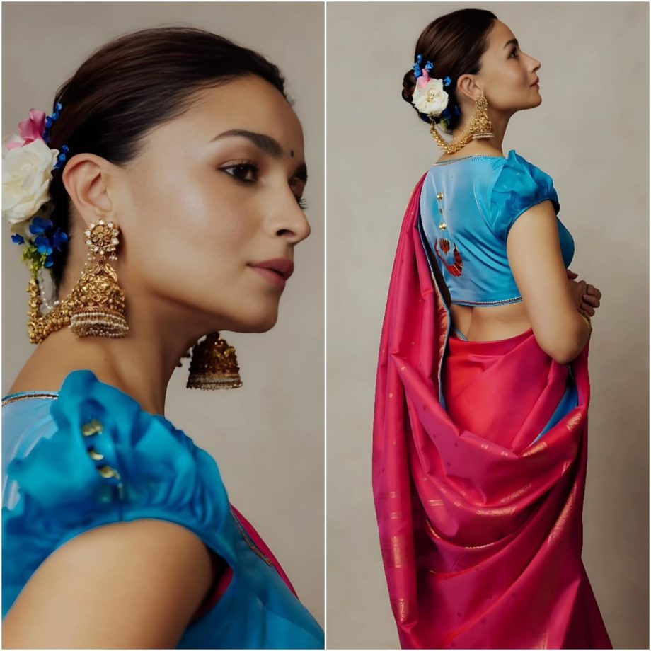 Alia Bhatt’s Pink Kanjeevaram Saree Brings Paro Vibes To Durga Puja 1