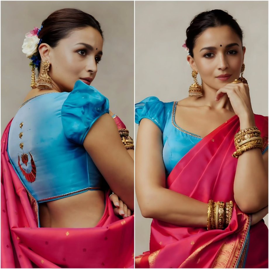 Alia Bhatt’s Pink Kanjeevaram Saree Brings Paro Vibes To Durga Puja 1