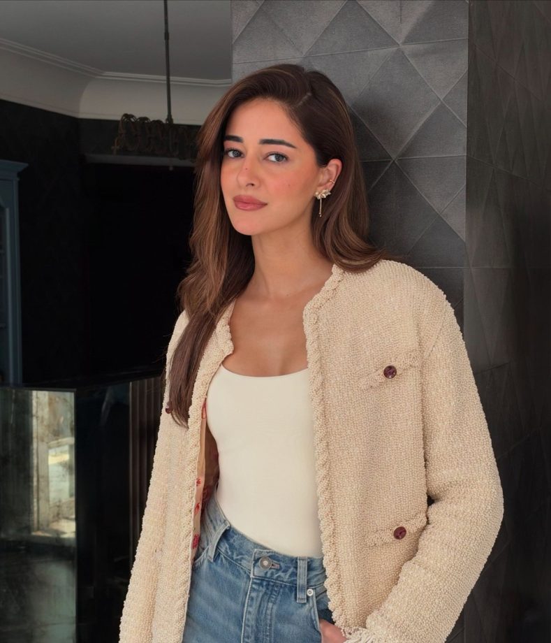 Ananya Panday Elevates Denim With a Chic Pearl-Embellished Jacket 1