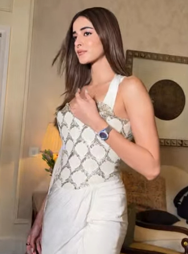 Ananya Panday Fashion: Ivory Gaurav Gupta Saree Gown Steals The Spotlight At Piaget Event 1