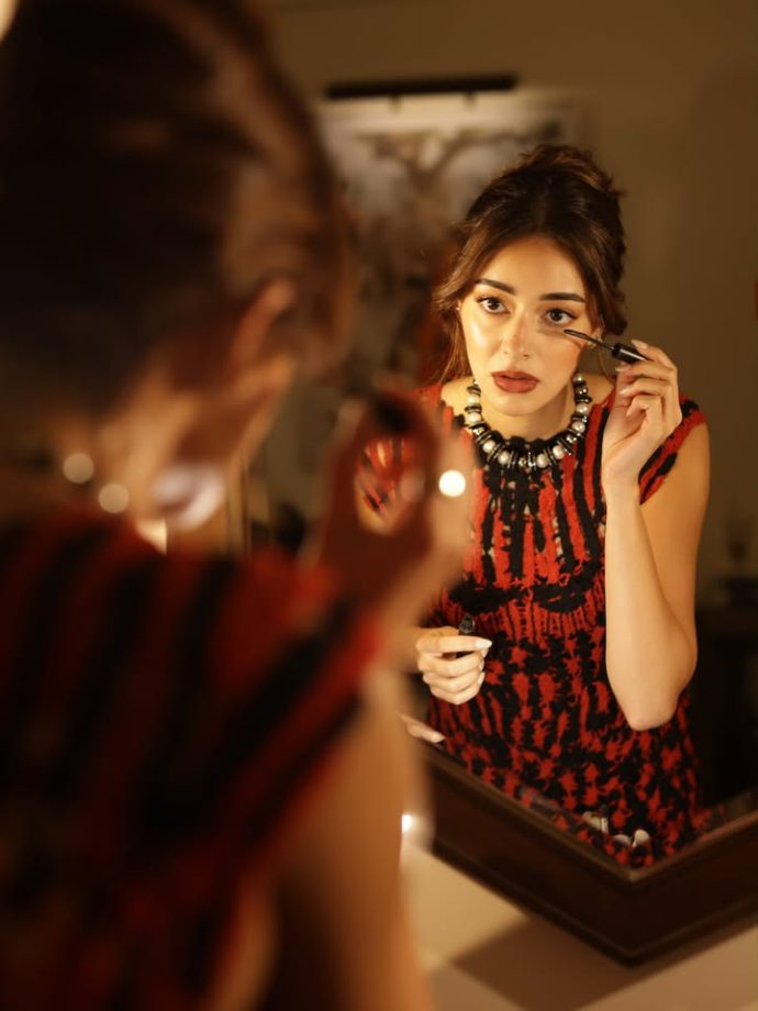 Ananya Panday’s Red & Black Crochet Dress 1