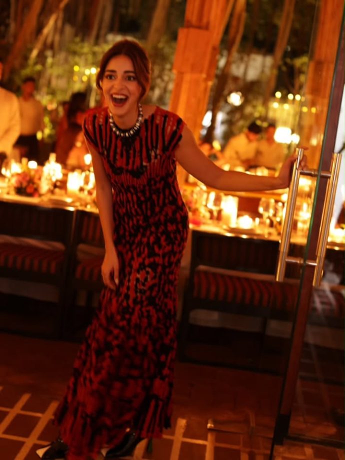 Ananya Panday’s Red & Black Crochet Dress 1