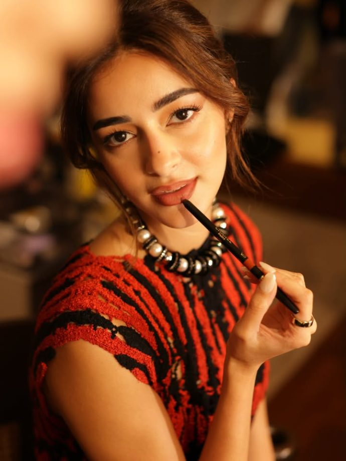 Ananya Panday’s Red & Black Crochet Dress 1