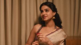 Anaswara Rajan’s Pearl White Saree With Strappy Halter-Neck Blouse